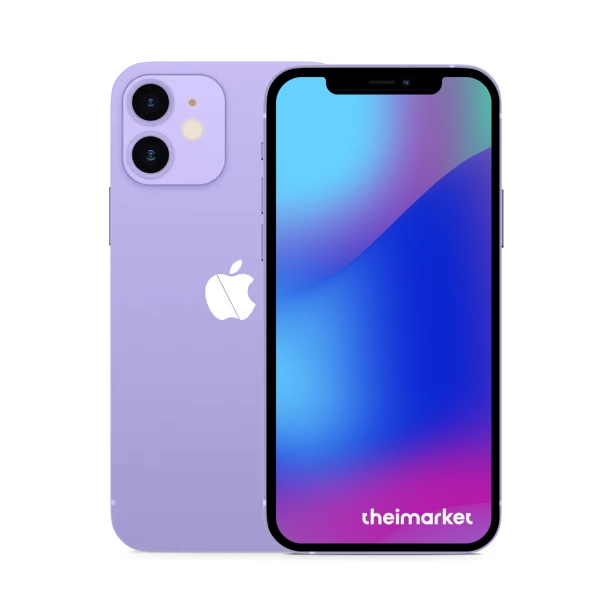 Μεταχειρισμένο iPhone 12 Mini μωβ, μπροστινή και πίσω όψη