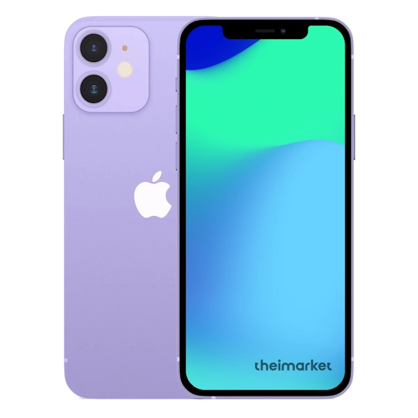 Εκθεσιακό iPhone 12 μωβ, μπροστινή και πίσω όψη