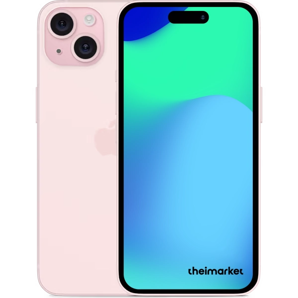 Μεταχειρισμένο iPhone 15 Plus ροζ, μπροστινή και πίσω όψη